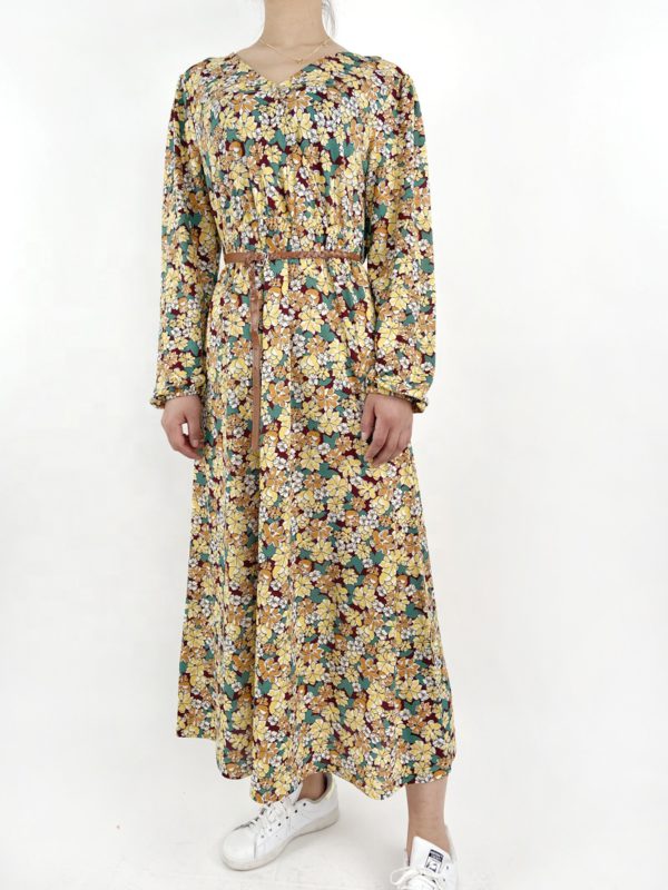 V-neck Women Maxi Floral Dresses - Image 2