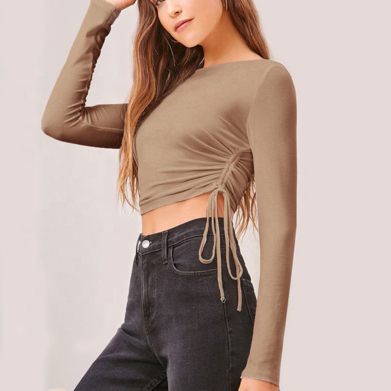 drawstring side crop top