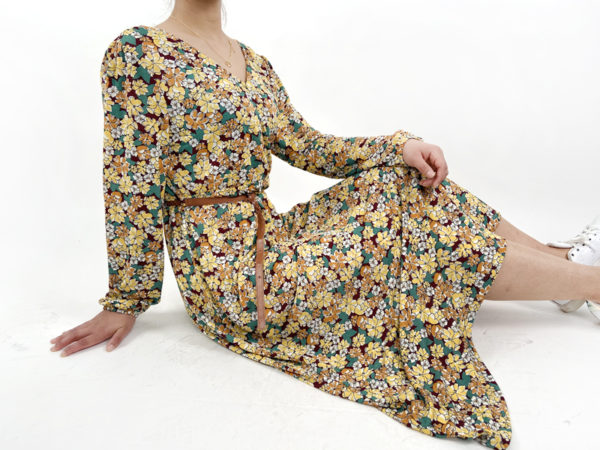 V-neck Women Maxi Floral Dresses - Image 3