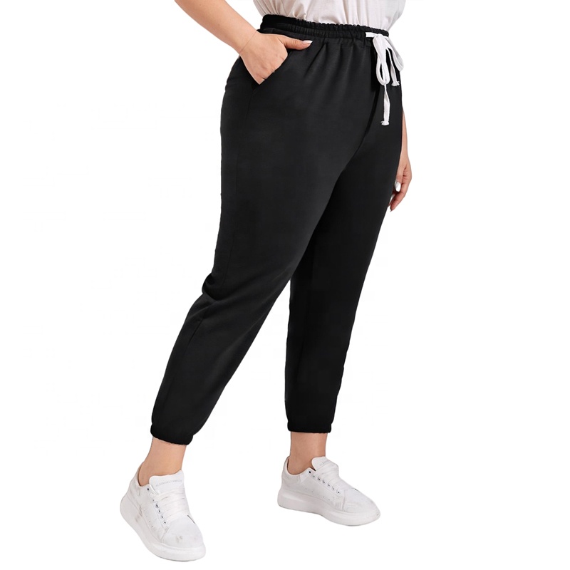 Women Waist Slant Pocket Long Sweatpants with Drawstring - Access